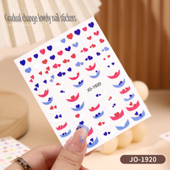 Heart-shaped gradual change lovely nail sticker