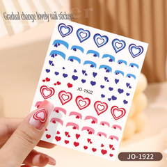 Heart-shaped gradual change lovely nail sticker