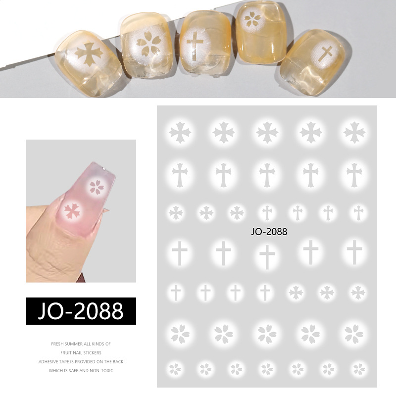 Hollowed out semi-transparent nail stickers