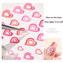 Heart-shaped gradual change lovely nail sticker