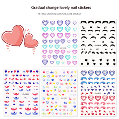 Heart-shaped gradual change lovely nail sticker