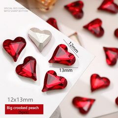 Red nail diamond accessories super flash shaped drill