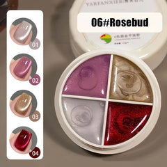 New Cat eye 4 Grids Solid Nail Gel Color Gift(come with free magnet )