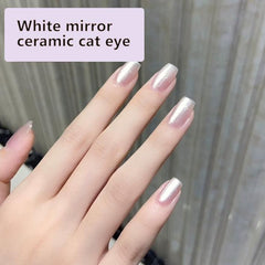 White Mirror Ceramic Series-Cat Eye Magnetic Glitter Liquid Nail Polish gel（Buy 1 Get 1 Magnet） Nail Art Nail Care