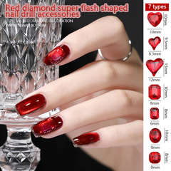 Red nail diamond accessories super flash shaped drill