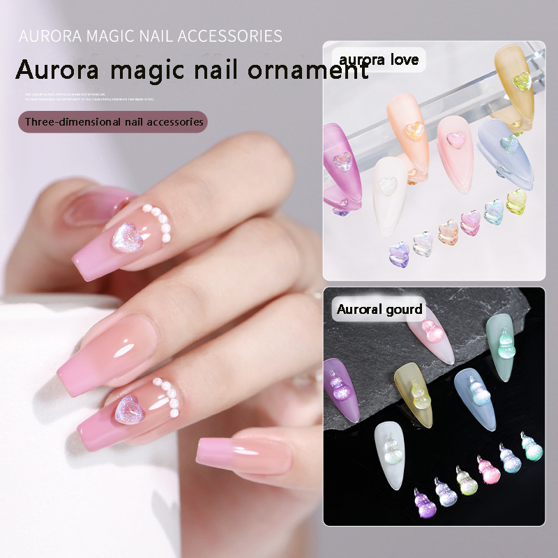 Aurora magic nail ornaments