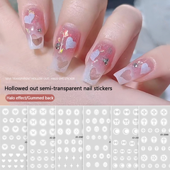 Hollowed out semi-transparent nail stickers