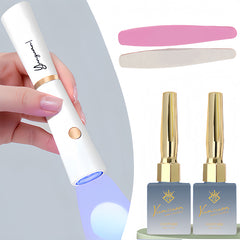 Begginer set (One Uv Lamp + Base Coat + Top Coat + File ) Use for Begginer For Manicure For Nail Art