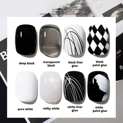 2023 New PureBlack Purewhite Milky white-UV nail polish