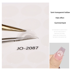 Hollowed out semi-transparent nail stickers