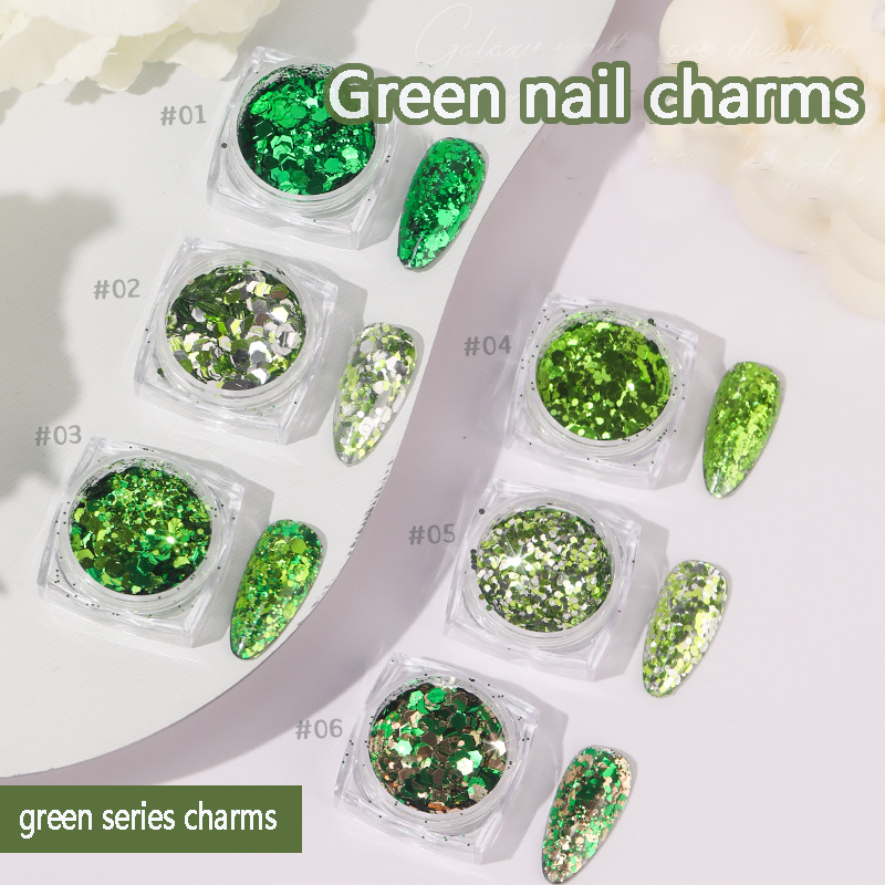 Green series nail charms