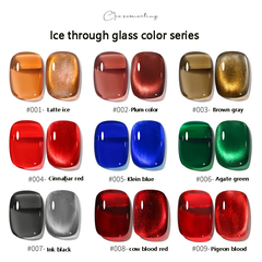 Ice though glass color series-Liquid Nail Polish/Cat Eye Gel Polish