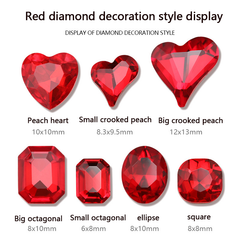 Red nail diamond accessories super flash shaped drill