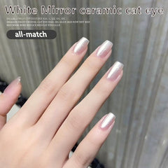 White Mirror Ceramic Series-Cat Eye Magnetic Glitter Liquid Nail Polish gel（Buy 1 Get 1 Magnet） Nail Art Nail Care