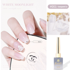 Milky white-Solid Nail Polish gel, Gel Polish Bright  UV Gel Nail Polish Enamel Lacquer Glitter Velvet Nail Art Varnish