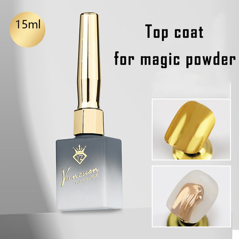 Mental effect Top Coat No Wipe Glossy Top Coat Base Gel ( For Magic powder )