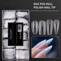 504 pcs/Bag Dull polish False Nail Tips Artificial Acrylic Frosted Full Cover