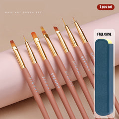 Nail Brush Painting Drawing Pen 7Pcs/Set with Free pencase