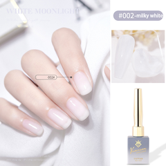 Milky white-Solid Nail Polish gel, Gel Polish Bright  UV Gel Nail Polish Enamel Lacquer Glitter Velvet Nail Art Varnish