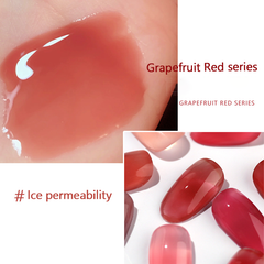 2023 new summer transparent grapefruit red nail polish light therapy red series