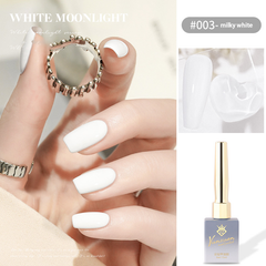 Milky white-Solid Nail Polish gel, Gel Polish Bright  UV Gel Nail Polish Enamel Lacquer Glitter Velvet Nail Art Varnish