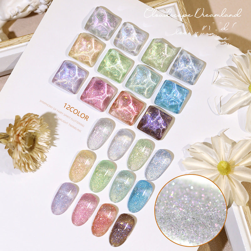 (12 colors ) Aurora Dream Series-Solid nail gel - Glitter Star