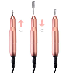 Electric Nail Drill UV Gel Remover with 6 pcs Metal grinding head