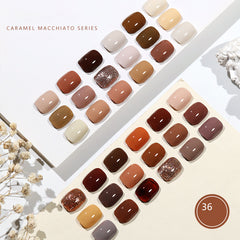 Caramel Macchiato Series solid nail gel, 36 Colors Popular Neutral Nude Solid Gel Polish