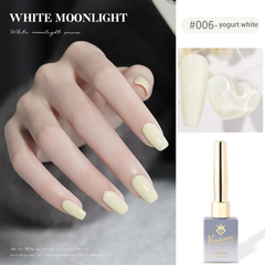 Milky white-Solid Nail Polish gel, Gel Polish Bright  UV Gel Nail Polish Enamel Lacquer Glitter Velvet Nail Art Varnish