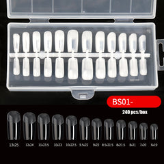 240pcs/Bag False Nail Tips Artificial Acrylic Frosted Full Cover