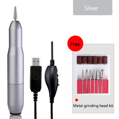 Electric Nail Drill UV Gel Remover with 6 pcs Metal grinding head