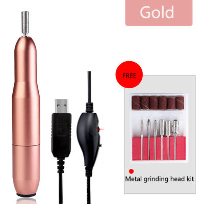 Electric Nail Drill UV Gel Remover with 6 pcs Metal grinding head