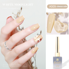 Milky white-Solid Nail Polish gel, Gel Polish Bright  UV Gel Nail Polish Enamel Lacquer Glitter Velvet Nail Art Varnish