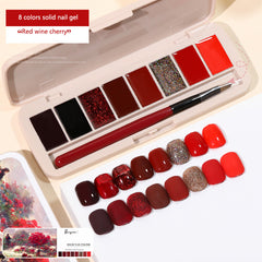 8-colors set Solid cream nail gel