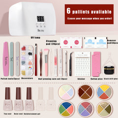 4 colors solid nail gel Beginer set Kit