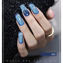 Magic River Nebula Series - Cat Eye Magnetic Glitter Solid Nail Polish gel
