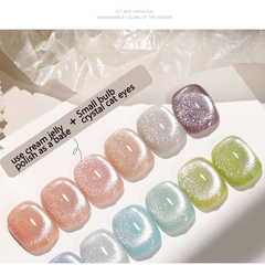 Small Bulb Crystal Creamy Polish - Liquid Nail Polish/Cat Eye Gel Polish Bright Glitter UV Gel Nail Polish Art Varnish.