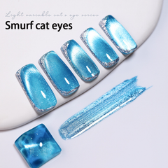 Smurf- Cat Eye Magnetic Glitter Solid Nail Polish gel Velvet Nail Art Varnish