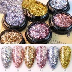 Starry fragments - Gradient Iridescent Nail Powder Glitter Sequins Flakes