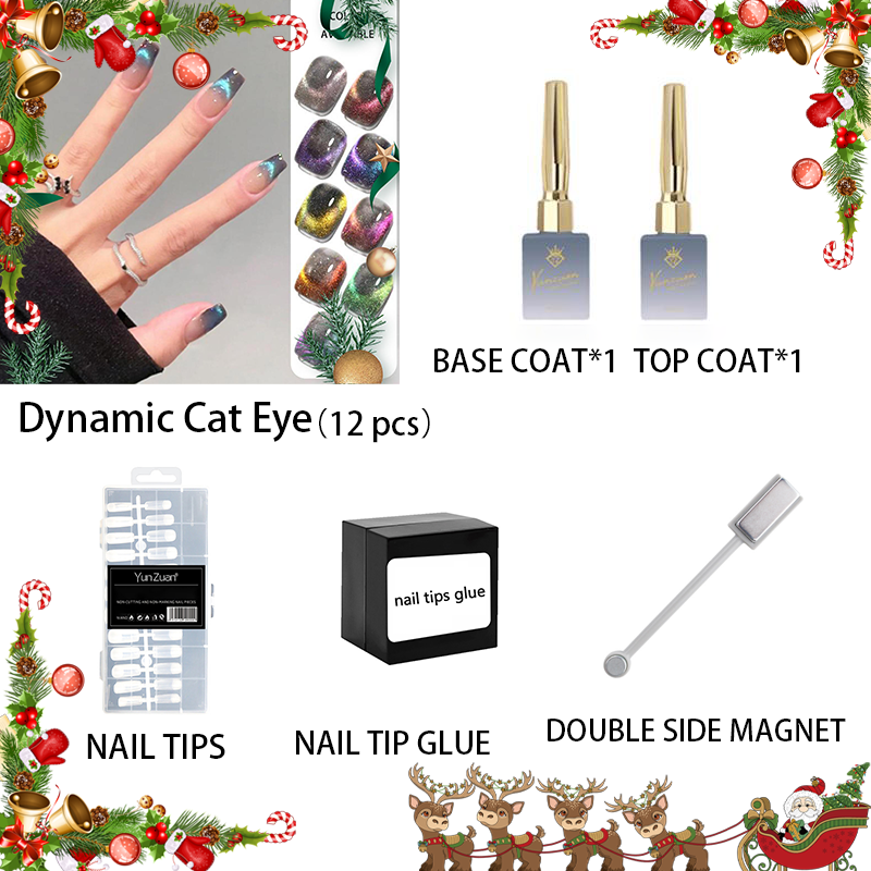 9-color Dynamic Cat Eye soild neil gel combination kit (14 in 1 pack)